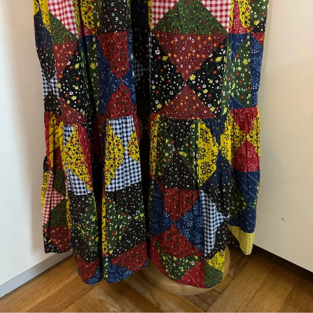 NWT DOEN Nicolette Countryside Patchwork Cotton Praire Maxi Dress sz M - Picture 11 of 15